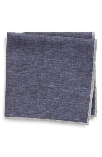 Men's Eleventy Solid Wool & Cotton Pocket Square