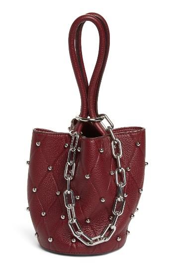 Alexander Wang Mini Roxy Studded Leather Bucket Bag - Red