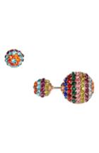 Women's Sterling Forever Crystal Embellished Front/back Studs