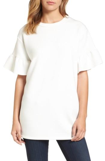 Women's Halogen Ruffle Sleeve Tunic - Ivory
