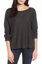 Women's Eileen Fisher Organic Linen & Cotton Knit Boxy Top, Size - Grey