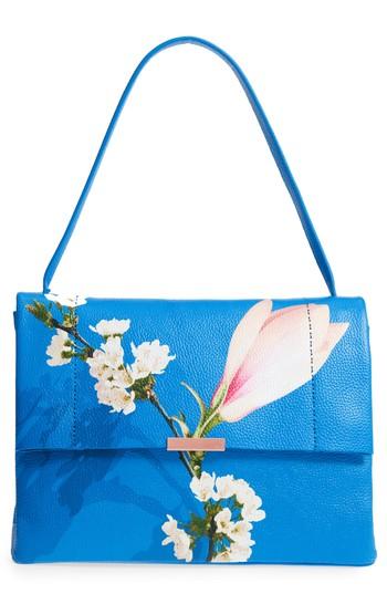 Ted Baker London Heeidi Harmony Print Leather Shoulder Bag - Blue