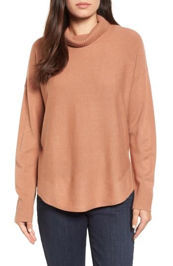 Women's Eileen Fisher Draped Turtleneck Sweater - Pink