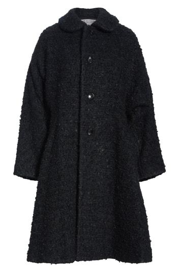 Women's Comme Des Garcons Wool Blend Coat - Black