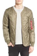 Men's Alpha Industries Pioneer Quilted Bomber Jacket - Beige