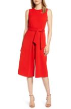Women's Bishop + Young Rachel Crop Wide Leg Belted Jumpsuit - Red