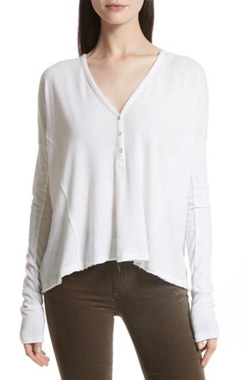 Women's Rag & Bone/jean Dahlia Henley Top, Size - White