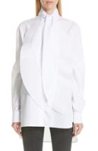 Women's Givenchy Poplin Blouse With Removable Plisse Scarf Us / 36 Fr - White