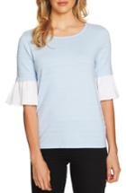 Women's Cece Ruffle Sleeve Jacquard Sweater - Blue