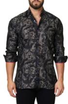 Men's Maceoo Luxor Animal Head Trim Fit Sport Shirt (s) - Black