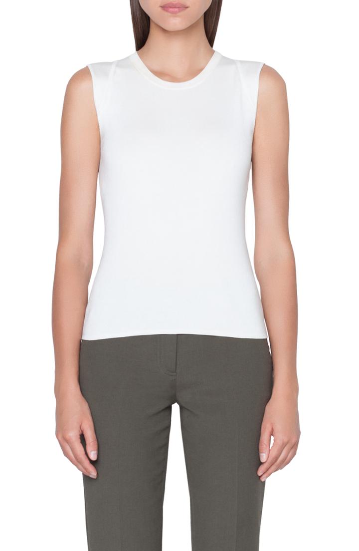 Women's Akris Stretch Silk Knit Shell - White