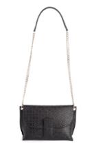 Loewe 'avenue' Embossed Calfskin Leather Crossbody Bag - Black