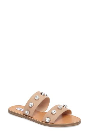 Women's Steve Madden Jessy Embellished Slide Sandal M - Beige
