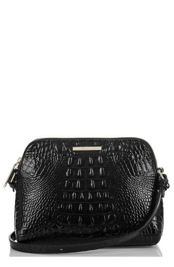 Brahmin Mini Syndey Embossed Leather Crossbody Bag - Black