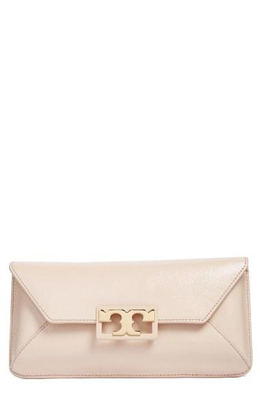 Tory Burch Gigi Caviar Leather Clutch -