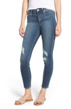 Women's Articles Of Society Heather High Rise Ripped Crop Skinny Jeans - Blue