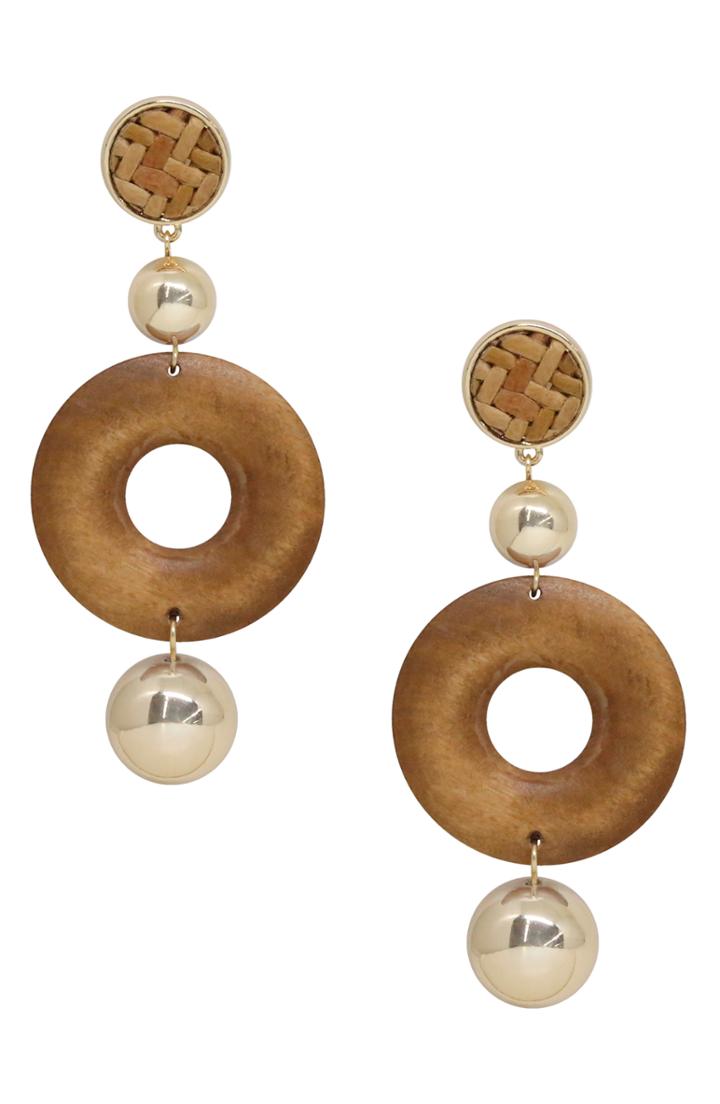 Women's Ettika Wood Drop Earrings