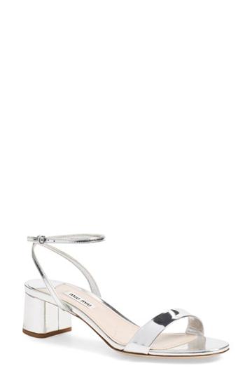 Women's Miu Miu 'sandali' Ankle Strap Sandal