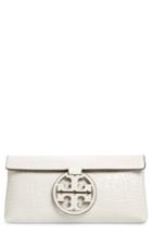 Tory Burch Miller Embossed Clutch - White