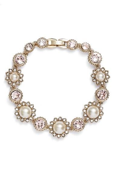 Women's Marchesa Crystal & Imitation Pearl Bracelet