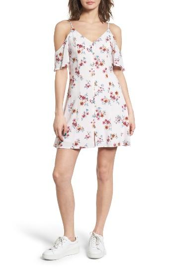 Women's Dee Elly Button Front Cold Shoulder Dress - Pink