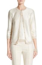 Women's St. John Collection Vivaan Sequin Knit Cardigan, Size - Ivory