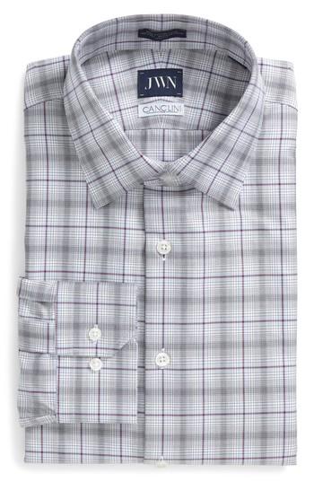 Men's John W. Nordstrom Trim Fit Plaid Dress Shirt 32/33 - Red
