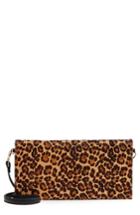 Sole Society Tesso Genuine Calf Hair Clutch - Brown