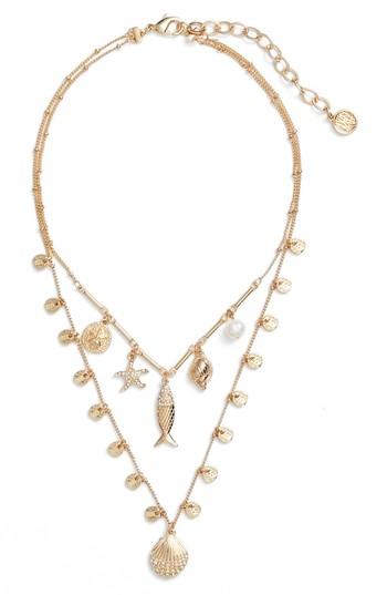 Women's Lilly Pulitzer Sandy Coin Pendant Double Strand Necklace
