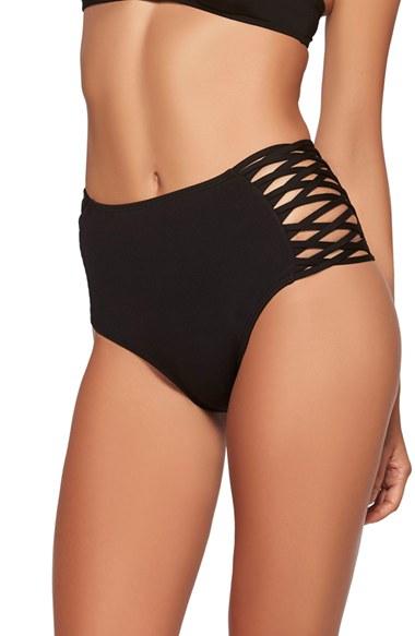 Women's L Space 'tigress' High Rise Bikini Bottoms - Black