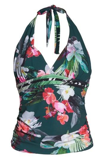 Women's La Blanca Jungle Goddess Halter Tankini Top - Green