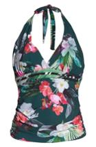 Women's La Blanca Jungle Goddess Halter Tankini Top - Green