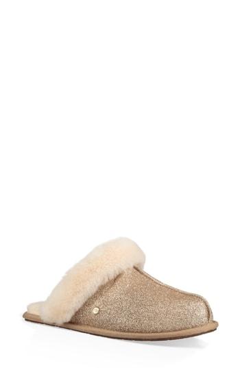 Women's Ugg Scuffette Ii Sparkle Genuine Shearling Slipper M - Metallic