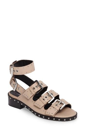 Women's Topshop Frank Studded Buckle Sandal .5us / 37eu - Beige