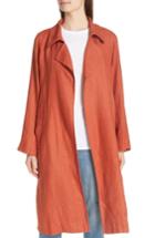 Women's Eileen Fisher Organic Cotton Trench Coat, Size - Orange