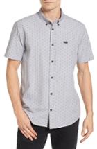 Men's Rvca Return Dobby Woven Shirt, Size - Grey