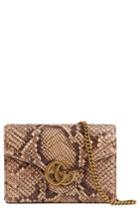 Women's Gucci Gg Marmont 2.0 Matelasse Genuine Python Wallet On A Chain - Beige