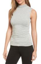 Petite Women's Halogen Jersey Funnel Neck Top P - Grey