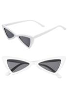 Women's Leith Futuristic 55mm Cat Eye Sunglasses - White