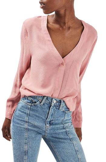 Women's Topshop Crop Slouch Pocket Blouse