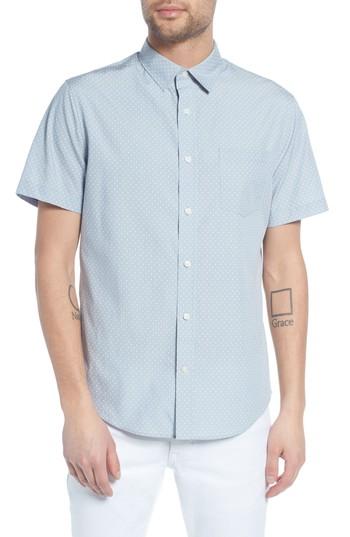 Men's Vince Classic Fit Micro Star Short Sleeve Sport Shirt - Blue