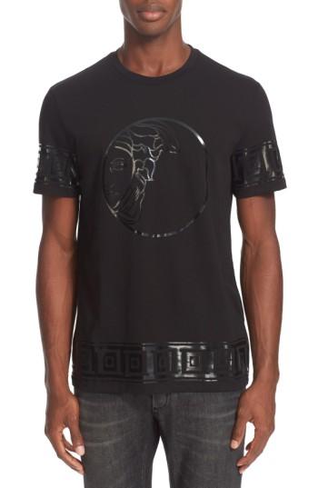 Men's Versace Collection Tonal Medusa Print T-shirt, Size - Black
