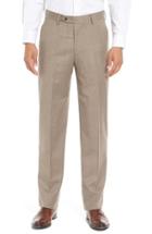 Men's Berle Flat Front Solid Wool Trousers X 34 - Brown
