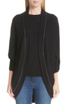 Women's St. John Collection Cashmere Jersey Knit Cocoon Cardigan, Size - Black