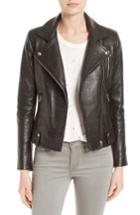 Women's Iro Vamy Studded Leather Moto Jacket Us / 38 Fr - Black