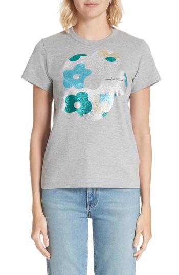 Women's Tricot Comme Des Garcons Floral Print Tee - Grey