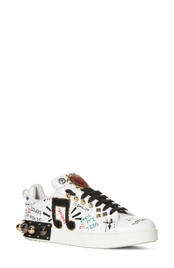 Women's Dolce & Gabbana Mixed Media Sneaker Us / 38.5eu - White