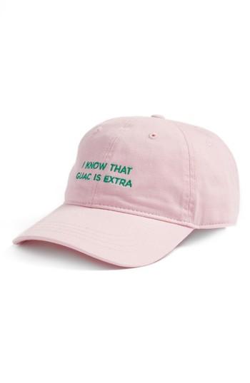 Women's Body Rags Clothing Co. 'i Know That Guac Is Extra' Cap - Pink
