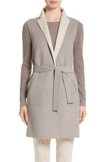 Women's St. John Collection Double Face Reversible Vest - Grey