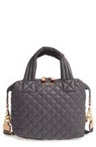 Mz Wallace 'small Sutton' Quilted Oxford Nylon Crossbody Bag - Grey